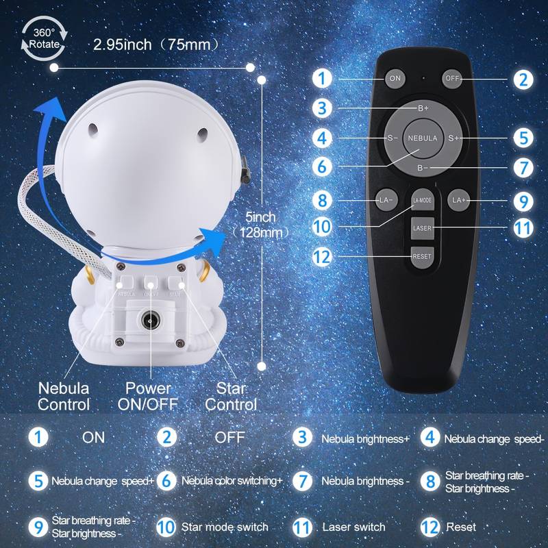 Astronaut Star Projector-Nebula Projector Night Light.