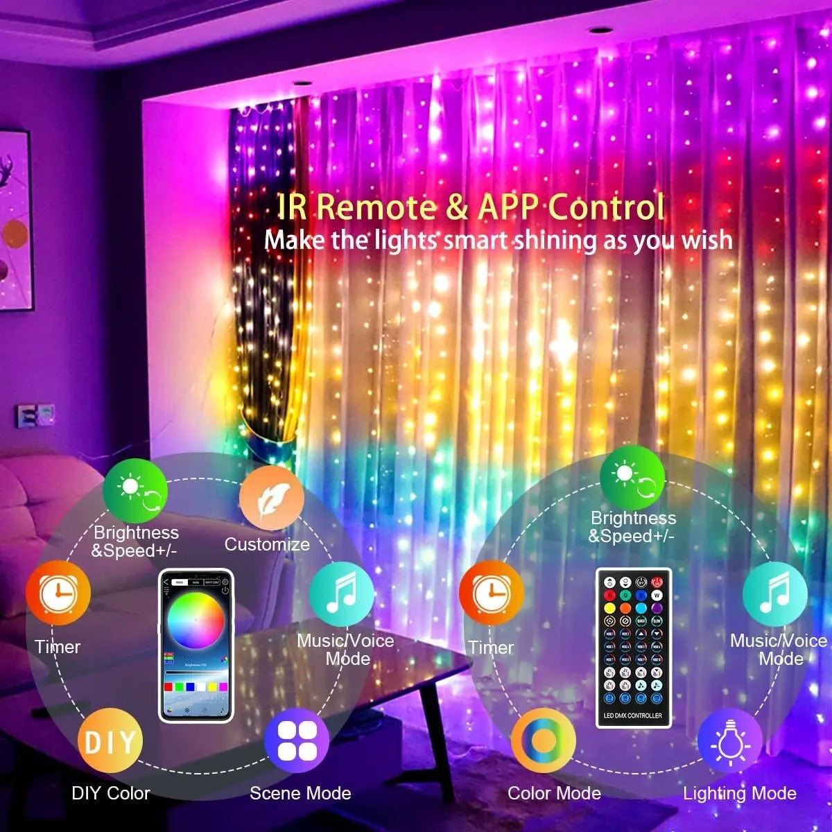 Smarth RGB Curtain Lights🌟