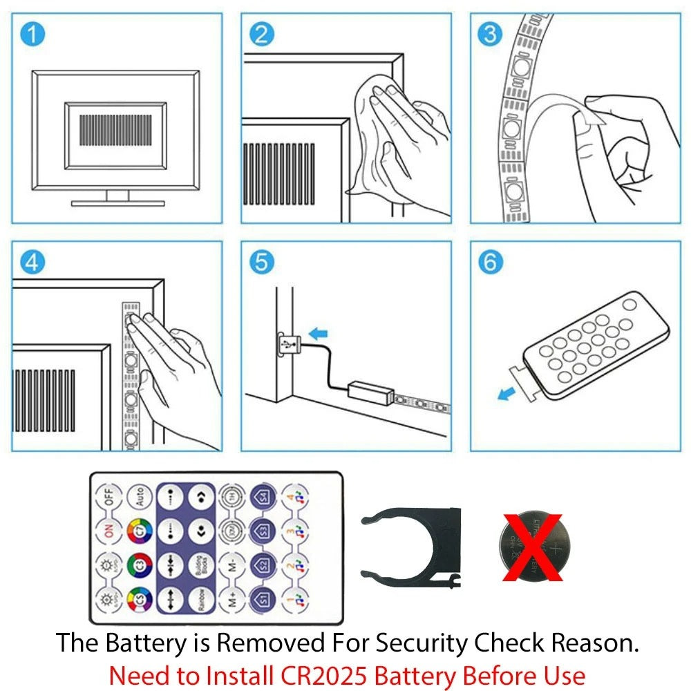 LED Strips Lights With Bluethooth APP Control + Remote control.