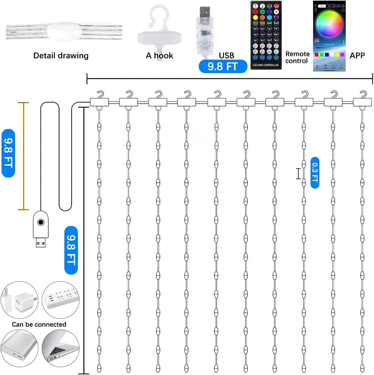 Smarth RGB Curtain Lights🌟